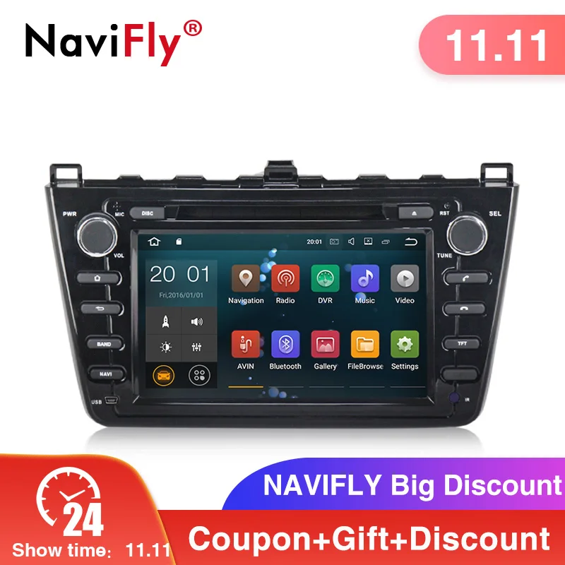 Cheap NaviFly Android 9.0 Octa core 4G RAM 64G ROM Car Multimedia player car accessories for Mazda 6 Ruiyi Ultra 2008 2009 2010 2011 0