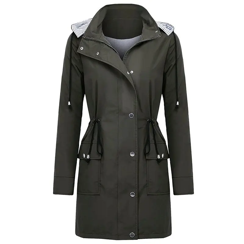 

Women Waterproof Jacket Packable Hooded Raincoat Windproof Hiking Clothes Zipper Jacket