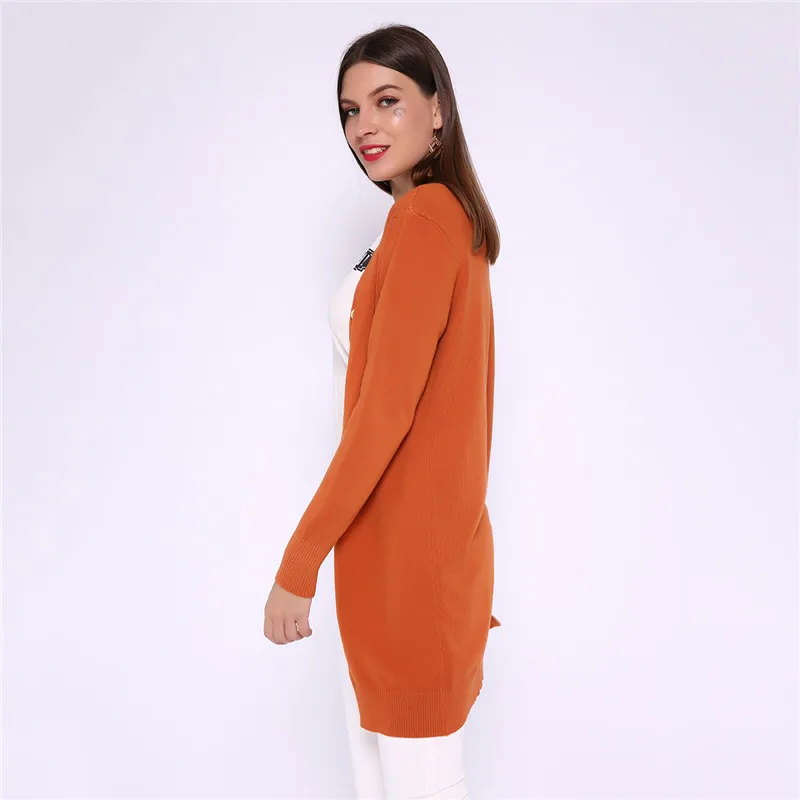 GCAROL осенне-зимний женский кардиган с v-образным вырезом однобортный длинный Повседневный вязаный свитер уличная теплая одежда больших размеров 3XL 6 цветов