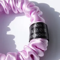 100% Pure Mulberry Silk Scrunchies Hair Ties Rubber Bands for Women Girls Small Elastic Ponytail Holder No Damage 19 Momme 1.5CM - Image 4