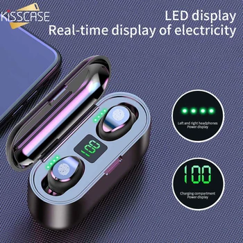 

KISSCASE Bluetooth Earphone Wireless Bluetooth Headset In Ear LED Screen Digital Display Stereo Surround Wireless Charger Box