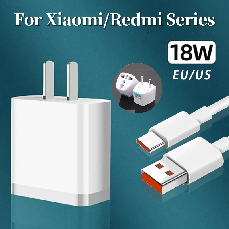For Xiaomi Quick Charger 18w Usb Type C Wall Carger Plug Eu Us Mi 8 Cc9 9t 9 Se A3 Mix 3 5g Redmi K20 Fast Charging Chargeur | Мобильные