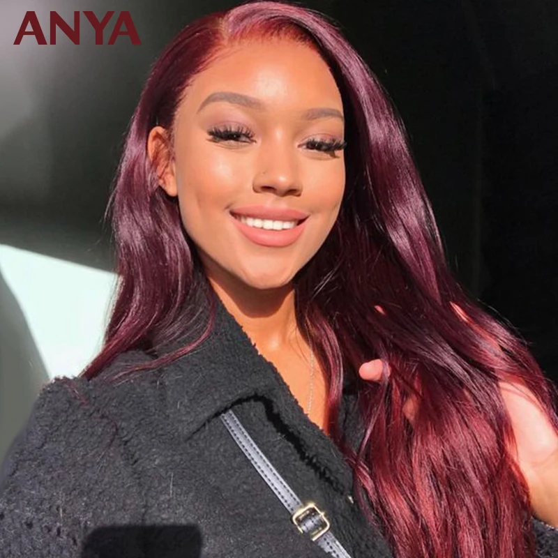 Парик Anya HD Lace #99 цветной парик 13X4 на сетке спереди из человеческих волос с