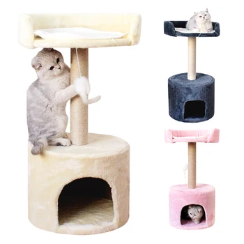 

Cat Climbing Nest Frame Square Litter Sisal Scratcher Post Toy Cats Indoor Furniture Cave Soft Sleeping House Jumping Platform