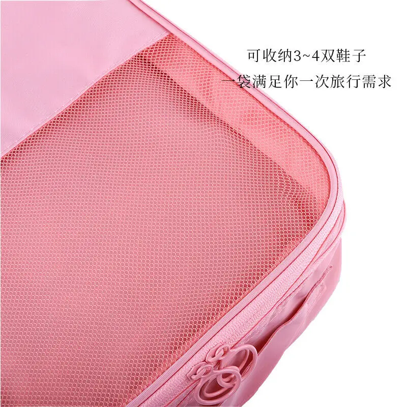 2 Layer Portable Waterproof Travel Storage Bag Organizer Shoes Pouch Shoe Tote Zipper Pouch Storage Organizer 9 Colors