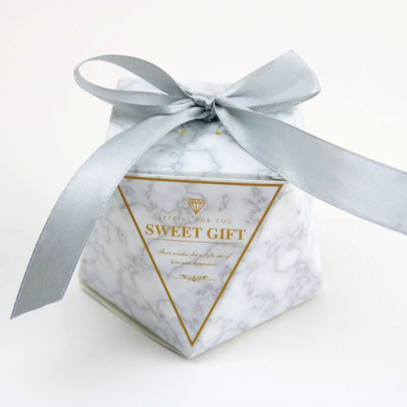 

Unique Candy Box Cardboard Durable Octagonal Exquisite Yellow Pink Purple Gray Bow-knot Sweet Brand New