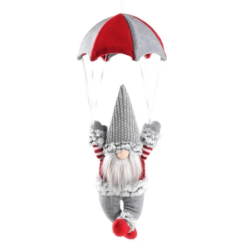 

Christmas Scene Decorations Faceless Skydiving Gnome Old Man Doll Indoor Outdoor Party Hanging Christmas Ornament 45x18cm TB