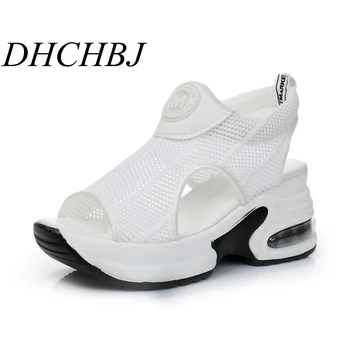 

2020 Summer Women Sandals Black Wedge Heels Sneakers Summer Peep Toe High Heels Platform White Flip-Flops Thick Bottom Sandals