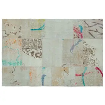 

Handmade Beige Vintage Overdyed Patchwork Area Rug 120x180 Cm-3'11''X5'11''