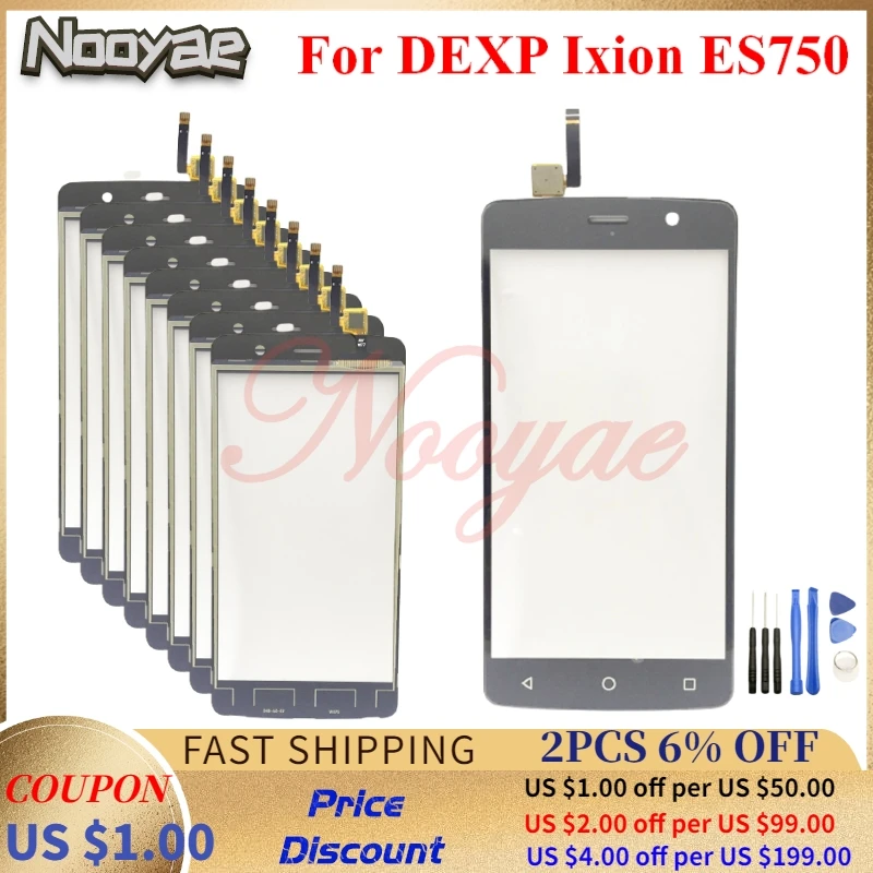 Запасные части для сенсорного экрана ES750 DEXP Ixion стеклянная панель с цифровым