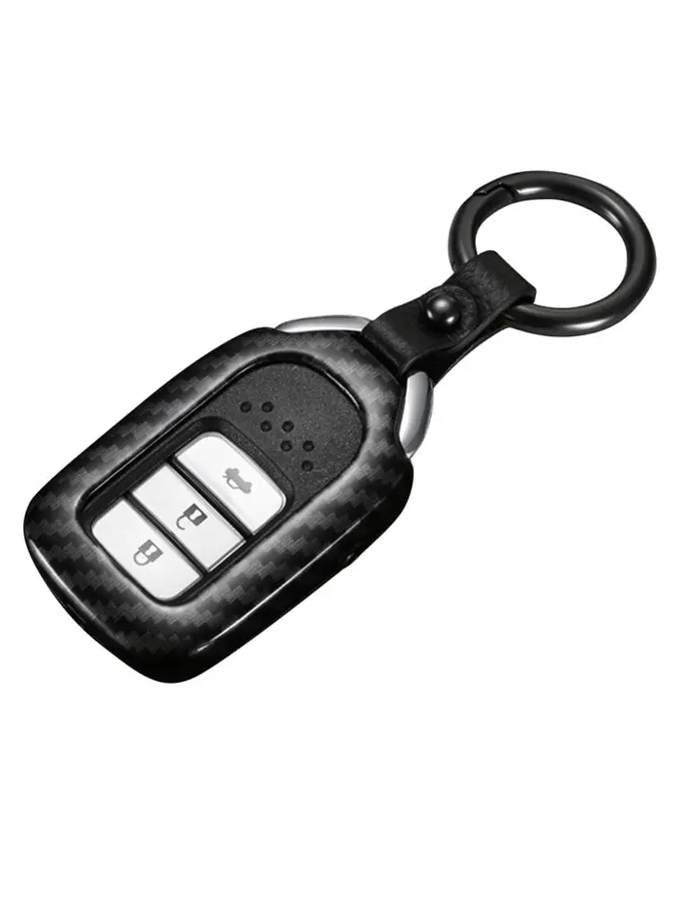 Чехол для ключей из углеродного волокна и ТПУ для Honda CRV Xrv Accord Avancier Elysion Civic, хромированный чехол для автомобильных ключей, Мягкий ТПУ умный чехол для брелока