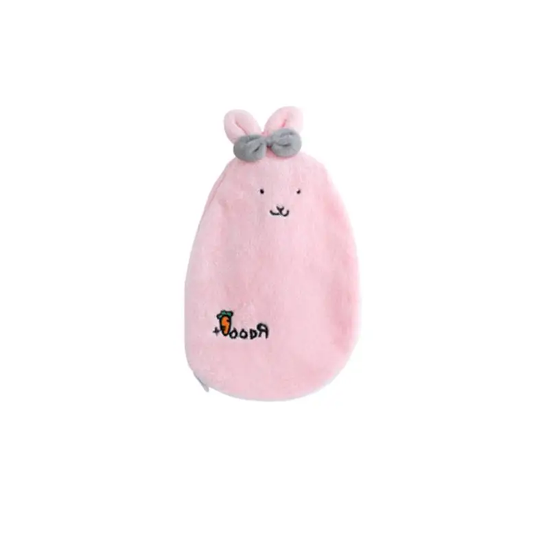 Pink Мультфильм кролик форма горячей воды мешок утолщаются теплые воды мешок грелка рук со съемным чехлом для девочек дома - Цвет: Pink