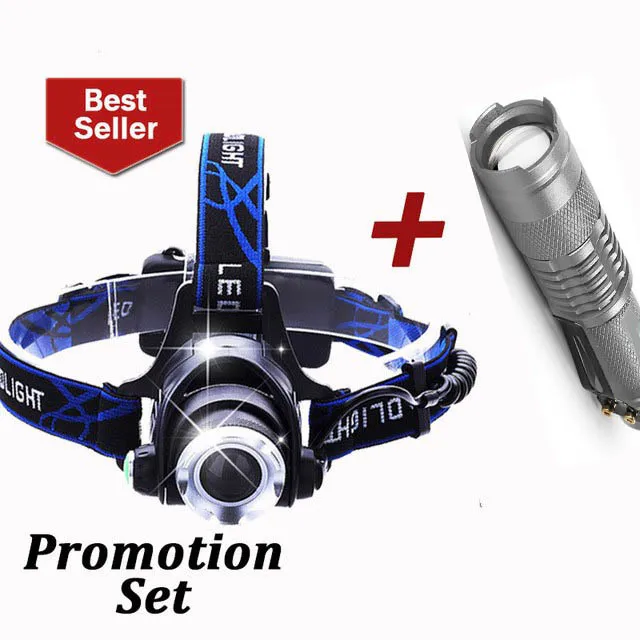 E new Led Headlamp Fishing Headlight 6000 Lumen Xml-t6 Zoomable Lamp Waterproof Head Torch Flashlight Head Lamp Use 18650 Battery - Emitting Color: E