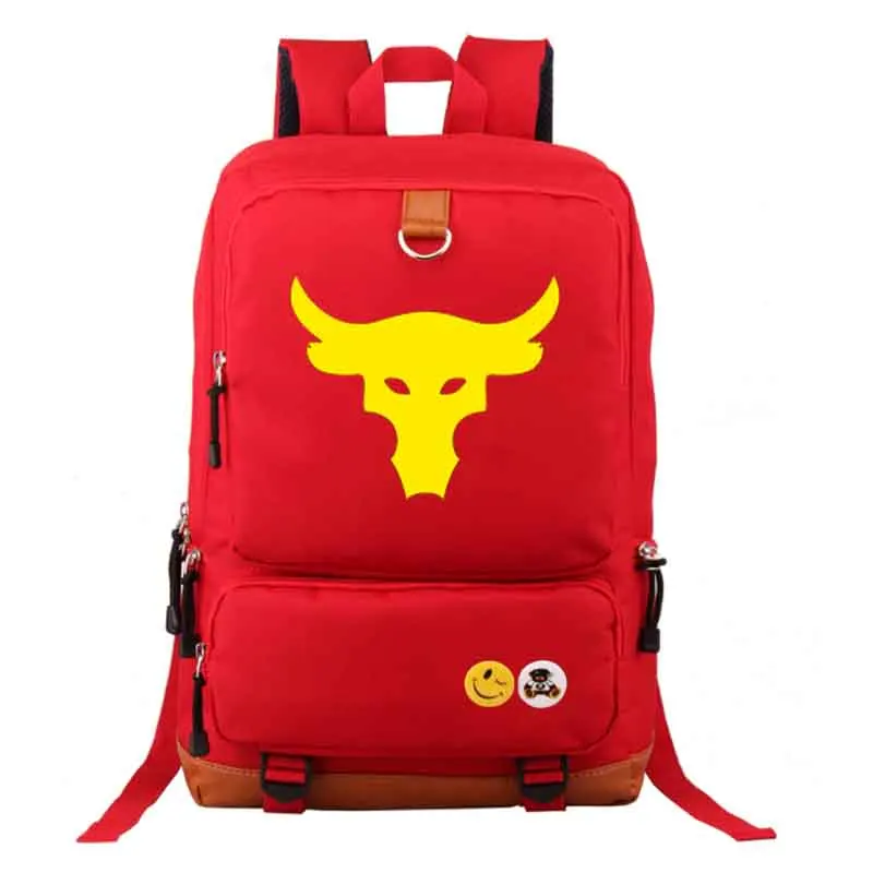 style1 red Рок Джонсон рюкзак ночных студентов школьный рюкзак ноутбук рюкзак повседневный рюкзак - Цвет: style1 red