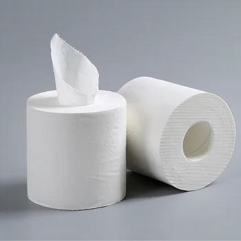 

10 Rolls White Toilet Paper Hotel Household Bathroom White Tissue Wood Pulp 4 Ply Toilet paper