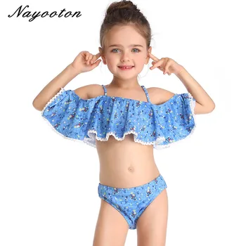 

2019 New kid girl bikini set swimsuit biquini two pieces swim wear swimming Bathing Suit Mom and Children Girl swimwear