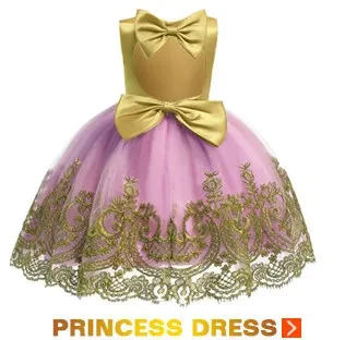 Платье с цветочным узором для девочек красное Новогоднее праздничное платье принцессы элегантное свадебное платье Детские платья для девочек, праздничное платье на день рождения Vestido