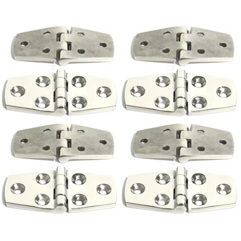 

8Pcs Marine Boat Yacht Mirror Polished Door Hinge 3X1.5 Inch - 316 Stainless Steel