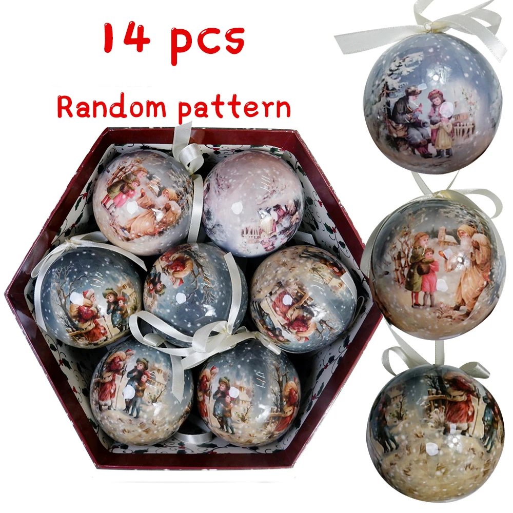 thumbnail image 1 of 14 bolas de árbol de Navidad de 7,5 cm, adornos colgantes, bolas de plástico, decoraciones para el hogar, vacaciones, Navidad, Año Nuevo, regalo, 1 of 5