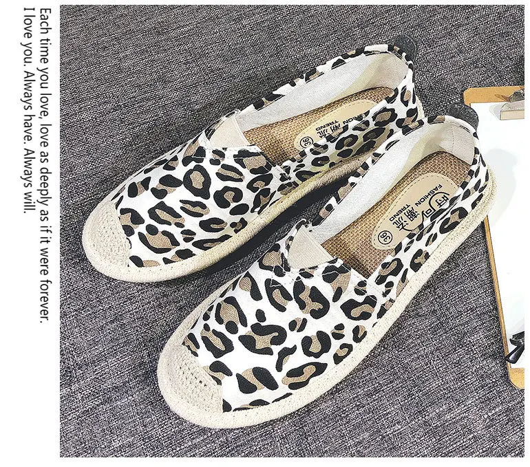 Женские леопардовые эспадрильи; фирменный дизайн; женские дышащие повседневные Лоферы без застежки в рыбацком стиле; повседневная обувь на плоской подошве; YT-14