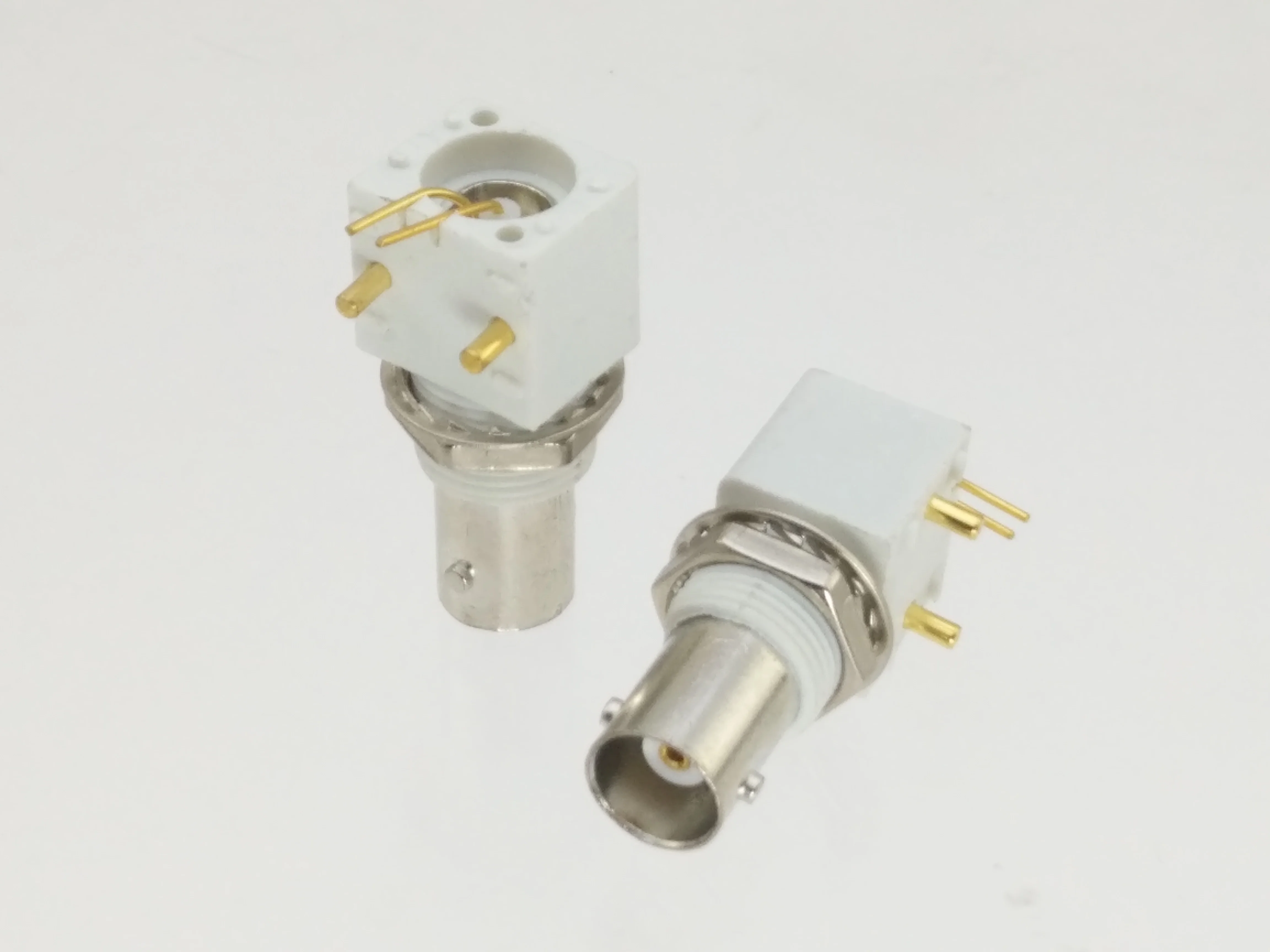 5x BNC Female Jack Right Angle PCB Mount Panel White CCTV Soldering Connector KI
