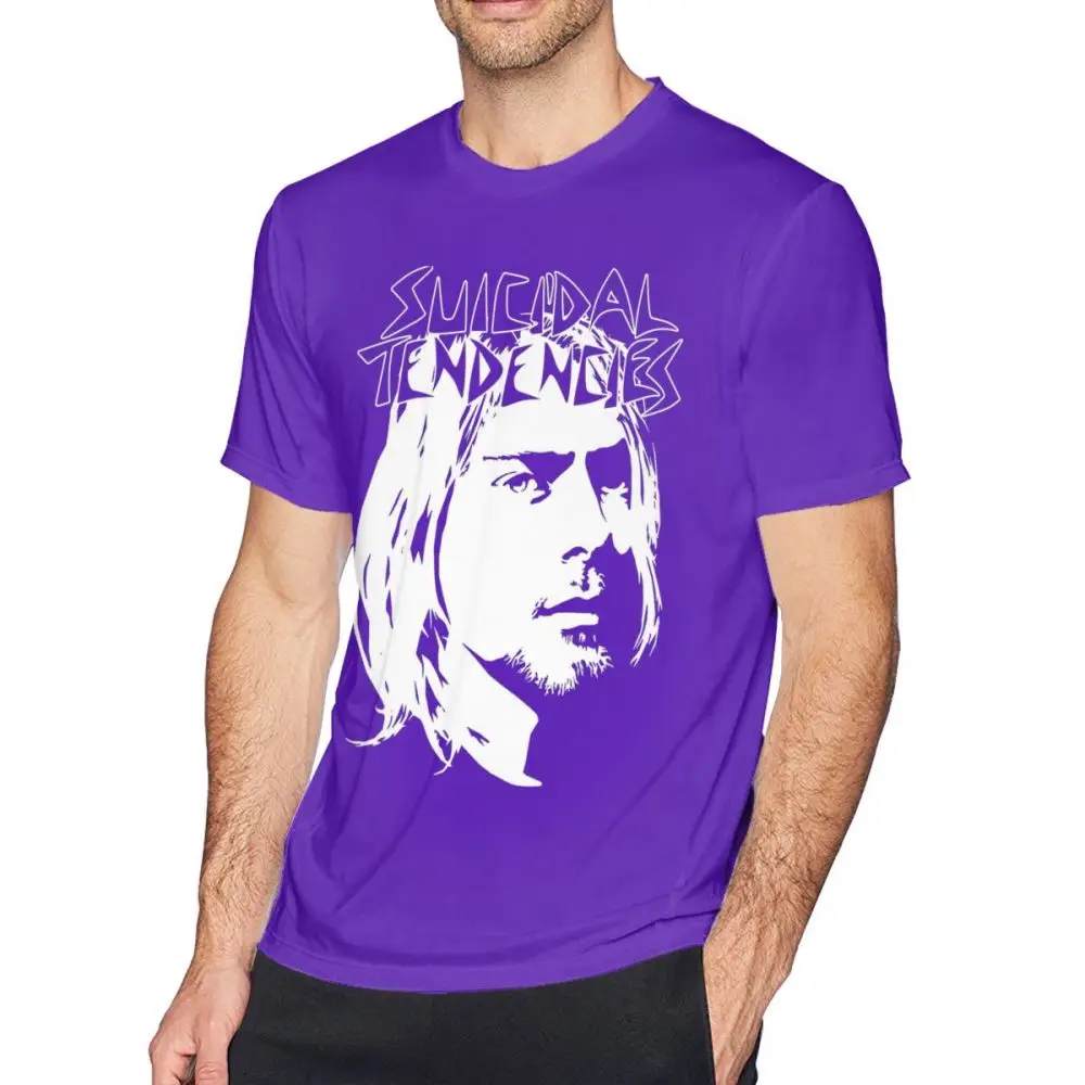 Футболка с суицидальными тенденциями футболка с суицидальными тенденциями Мужская футболка с принтом Футболка с коротким рукавом из 100 хлопка, Пляжная забавная футболка - Цвет: Purple