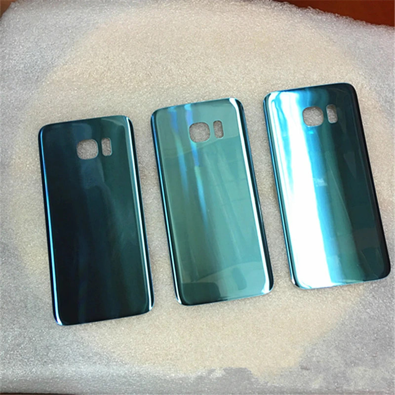 Для SAMSUNG Galaxy S7 G930F/S7 EDGE G935F Задняя стеклянная крышка для батареи с логотипом Золотая задняя дверь Корпус чехол Задняя стеклянная крышка