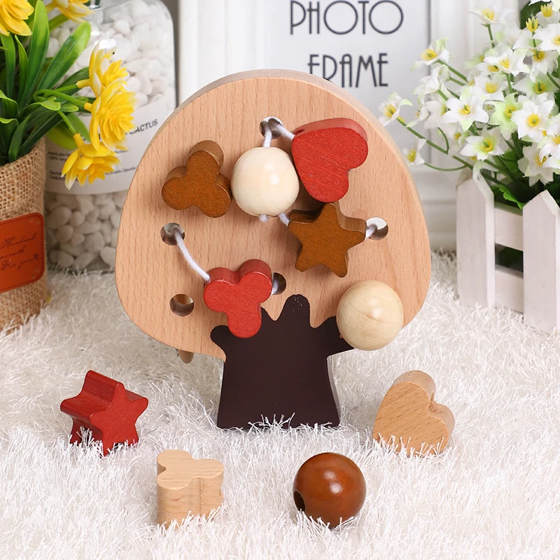 

Children string beads around beads toys hand thread building blocks boys and girls baby wisdom hands on 1 year old