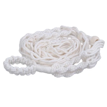 

Promotion! Macrame Plant Hangers Indoor Outdoor Hanging Planter Basket Cotton Rope With Beads 4 Legs 90Cm