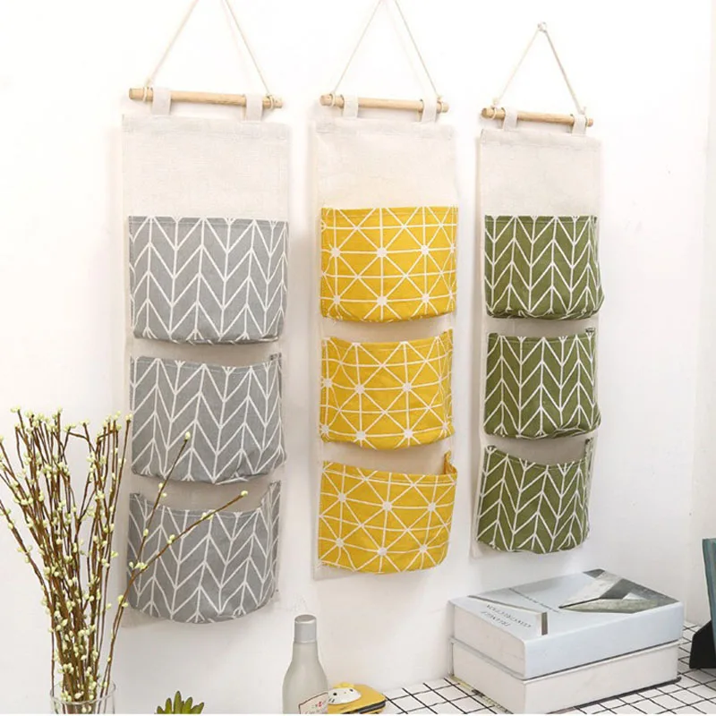12 Pockets Linen Cotton Fabric Schedule Closet Hanging Storage Bag Case Over the Door/Wall Hanging Organizer Home Organzier Caddy Holder Greenery SG_B06X9M4CFY_US