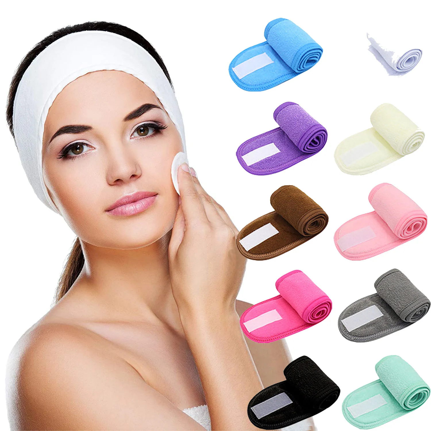 

Makeup Hair band for False Eyelashes Extension Washing Face SPA Headband with Sticky Tape Beauty Make up Accessories Supplies