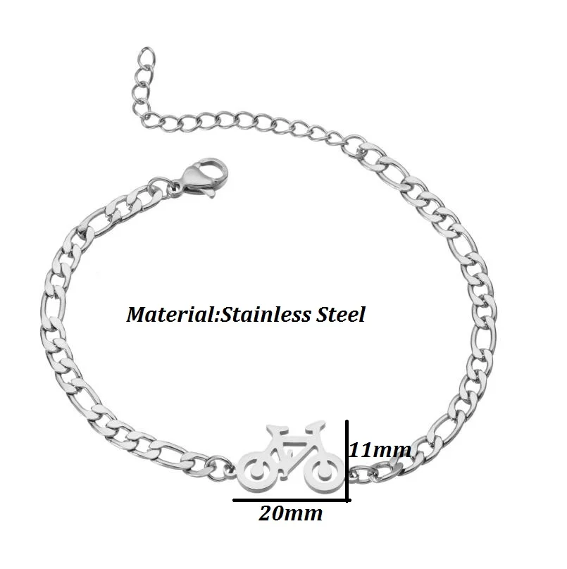 Personality Unique Bicycle Bracelets & Bangles for Women Stainless Steel Adjustable Chain Charm Bracelet Minimalist Jewellery chain bracelet charm bracelet stainless steel bracelets stainless steel jewelry women bracelet