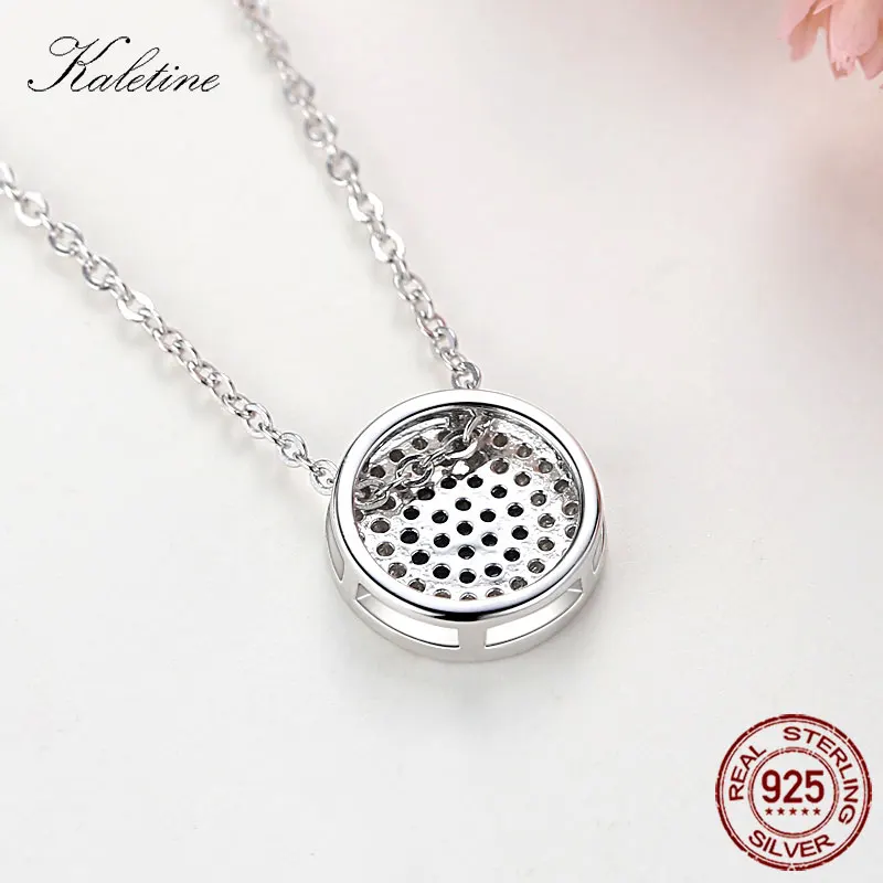 Ожерелье KALETINE Luck сглаза, 925 пробы Серебряное ожерелье, круглый черный камень, аксессуары для женщин, цепочка из розового золота, ювелирные изделия