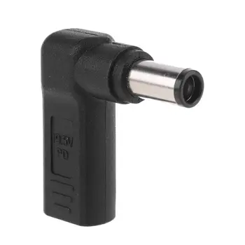 

90 Degree USB-C Type-C Female to 7.4x5.0mm DC Male Plug Adapter for DELL Laptop 77HA