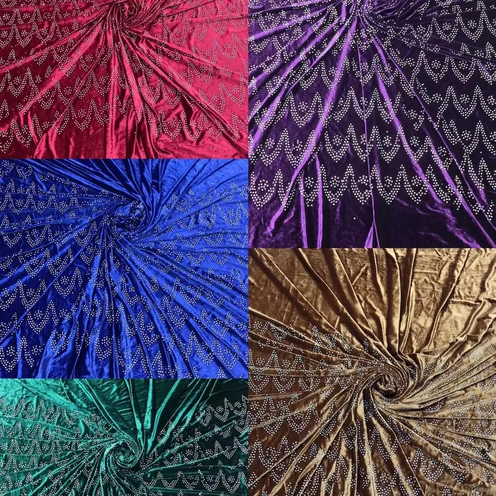 African lace fabric Velvet With Stone High Quality Swiss Voile Lace In Switzerland for Party Dress 5yards | Дом и сад