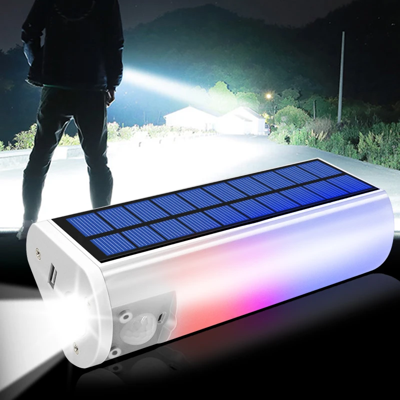 Rechargeable650LumenLEDWaterproofSolarFlashlightUSBCellPhone