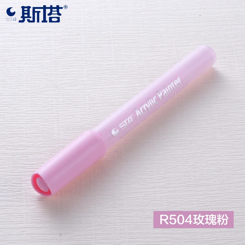 Rose pink R504 1 шт 2 мм акриловые Краски маркер для белой доски подробный маркировки Цвет Краски ручки для Керамика стекло ROCK фарфоровая кружка дерево ткань из плотной ткани - Цвет: Rose pink R504