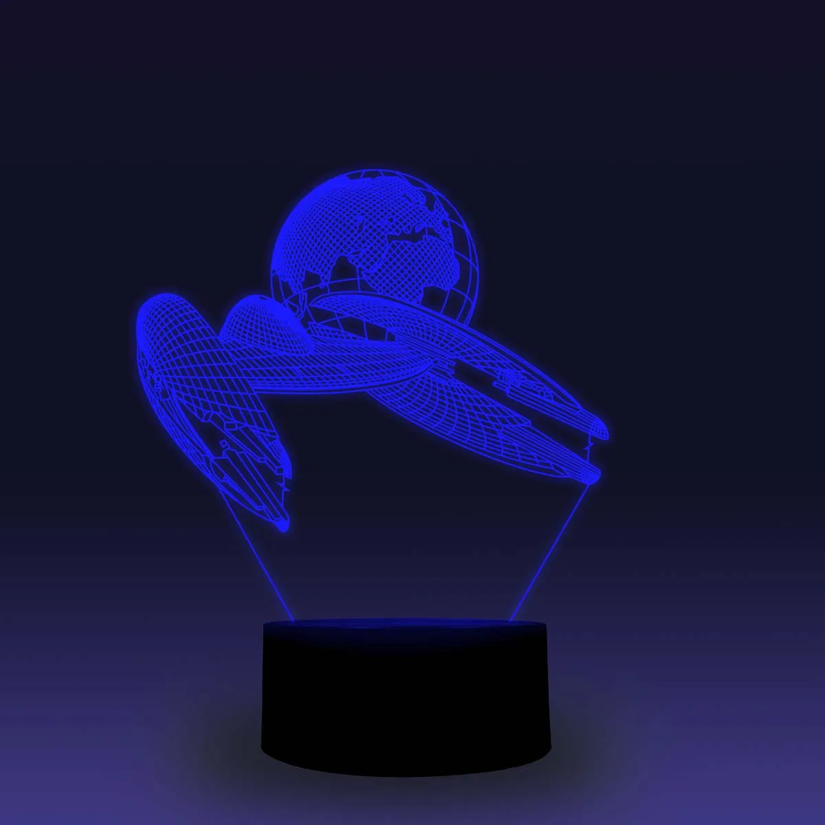 NiteApps 3D гиперпространство туннелирование космический корабль и земля ночник настольная лампа иллюзия Лампа подарок на день рождения приложение/сенсорный контроль