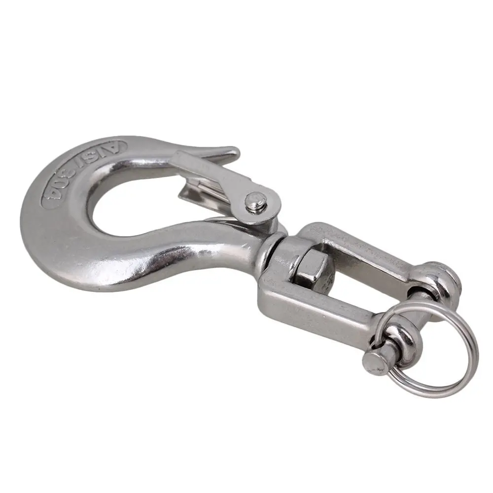  Silver 304 Stainless Steel American Type Trigger Clevis Swivel-Eye Lifting Snap Tone Hook with 150K