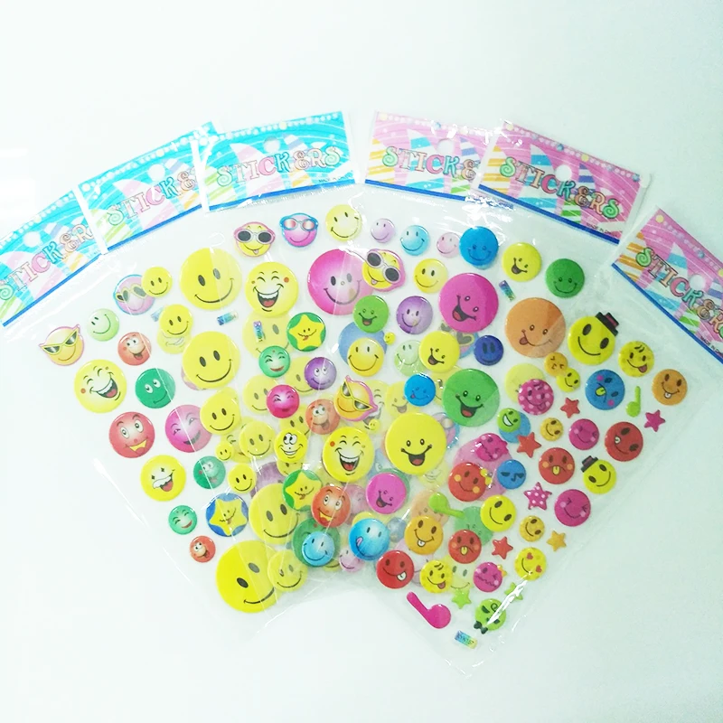 

5 Sheets Emoji Smiley Face DIY Stickers Scrapbook Self-Adhesive PVC Smile Stationery Diary Stickers Kids School Toy