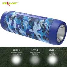 Zealot S22 портативный беспроводной динамик Bluetooth музыкальный динамик с fm-радио открытый светодиодный светильник динамик TF карта USB с внешним аккумулятором