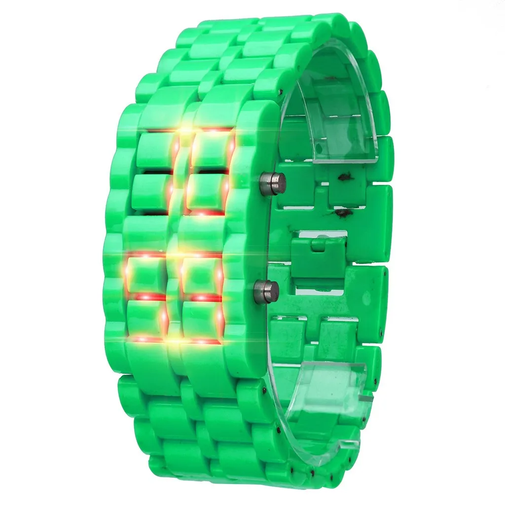 Новые железные Самурайские металлические часы браслет лавовые Часы светодиодный цифровые часы час водонепроницаемый ЖК цифровой секундомер
