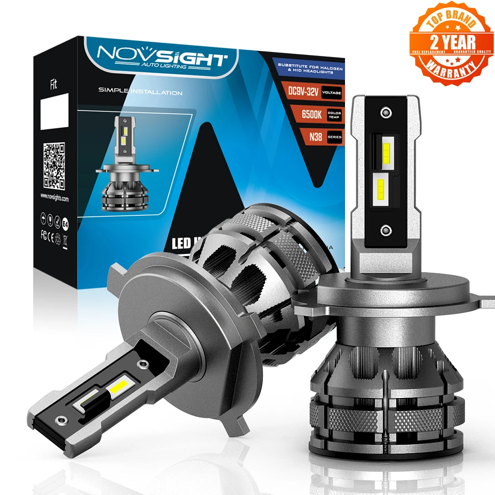 NOVSIGHT Led H4 H7 H1 H3 H11 H13 9005 9006 9007 Auto Headlight Mini Size 80W 15000LM 6500K Decoder Plug and Play Car Headlight