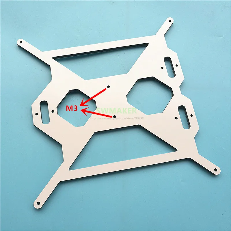 Peças da Impressora 6mm de Alumínio Transporte com Rj4jp-01-08 Cnc para Reprap Prusa Grosso Composto Aquecido Cama Placa y Bandeja 3d i3 - Imagem 3