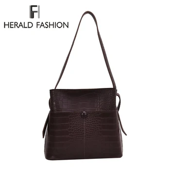 

Alligator Pattern PU Leather Bucket Bags For Women 2020 Small Shoulder Messenger Bag Lady Fashion Handbags Luxury Totes