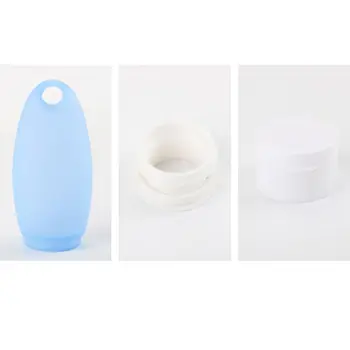 

3Pcs 60ML Portable Silicone Containers Squeezable Reusable Hand Sanitizer Empty Travel Bottles with Keychain Carriers
