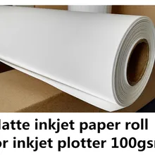 100gsm тонкий струйный матовый рулон фотобумаги для струйный плоттер A3 12in 17in 24in 36in 42in 44in 50in 60in