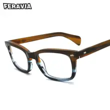 Классические ацетатные мужские очки по рецепту, ретро очки для близорукости, очки в стиле пэчворк, дизайнерская оправа для очков 617G