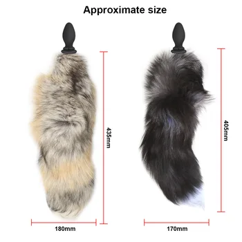 IKOKY Fox Tail Anal Plug Sex Toys For Couples Vibrator Adult Game Anus Dilator Remote Control 10 Frequency Vibrating Butt Plug 6