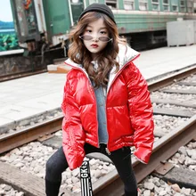 Girls Winter Coats for Kids Outerwear Jacket Teenage for Girls Jackets Fashion Short Zipper Warm Thick Children Clothing Costume